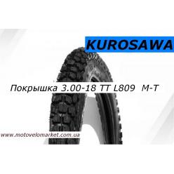 Покрышка 3,00 -18 TT (L809)   "KUROSAWA"  камерная